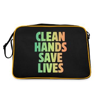 Les mains propres germinées sauvent des vies de quarantaine-hy - Sac Retro - noir/or - Dos