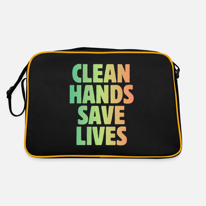 Germ-phobic clean hands save lives Quarantine-Hy Retro Bag