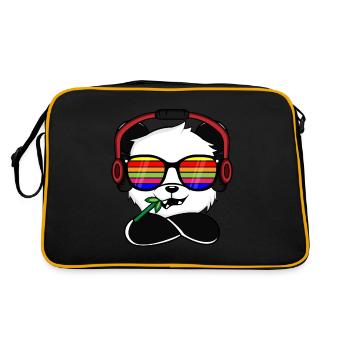 Lunettes arc-en-ciel Cool Panda - Écouteurs Surohr - Sac Retro - noir/or - Dos