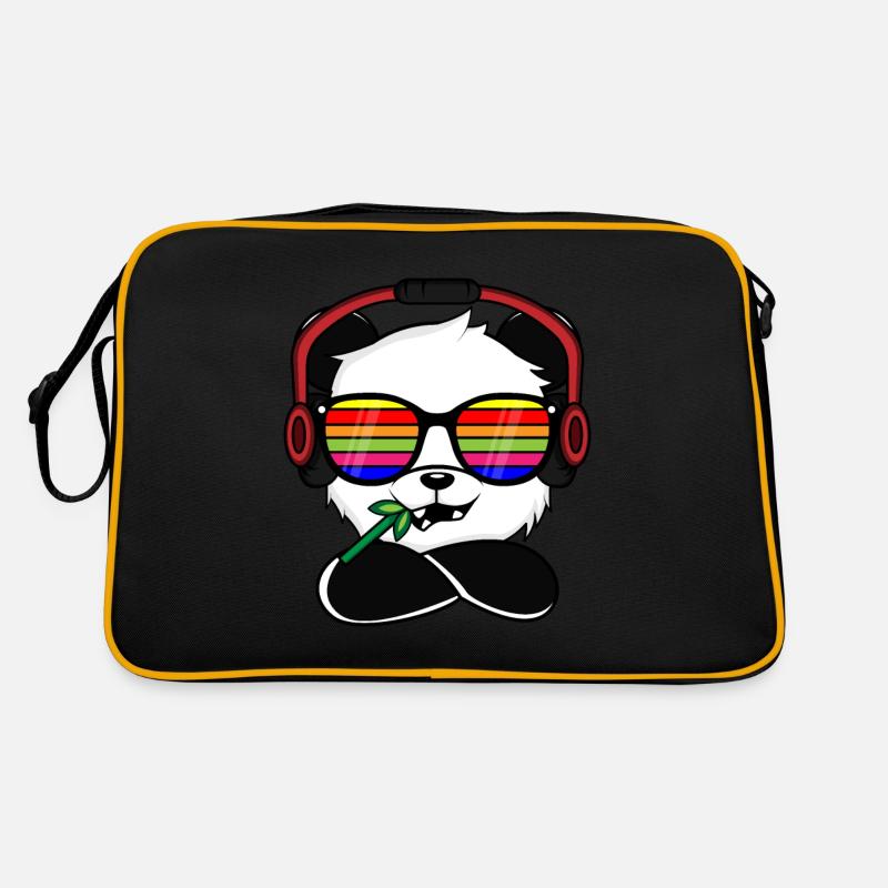 Rainbow Glasses Cool Panda - Headphones Over ear Retro Bag