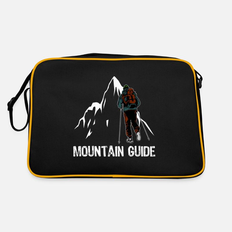 Bergführer Berge Bergsteiger lustiges Geschenk - Retro Tasche - Schwarz/Gold