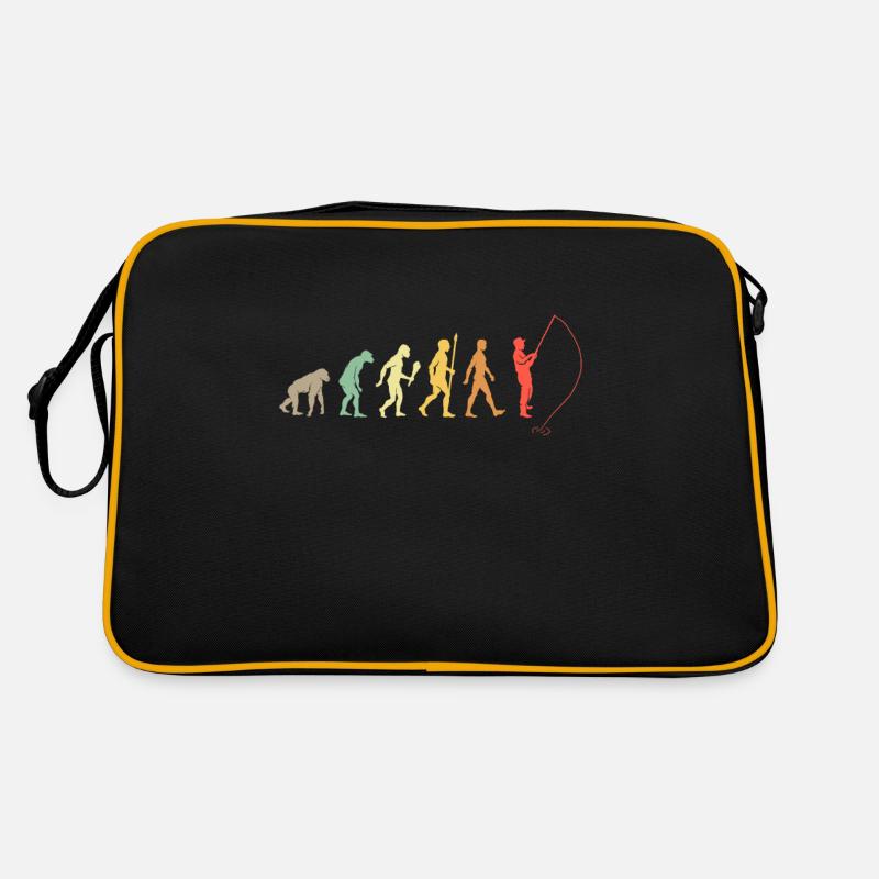 Vintage Evolution Angler Fischer Geschenk Retro Tasche