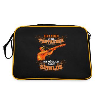 Tontaubenschießen Wurftaubenschießen Tontauben - Retro Tasche - Schwarz/Gold - Hinten