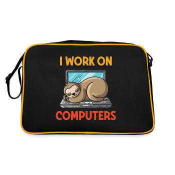 Computer nerd geek programmer nerd gentlemen - Retro Bag - black/gold - Back