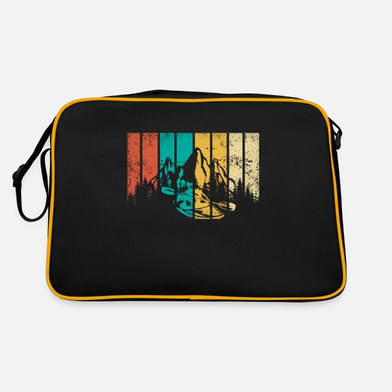 Retro Kajak Kayak Kajaker - Retro Tasche - Schwarz/Gold