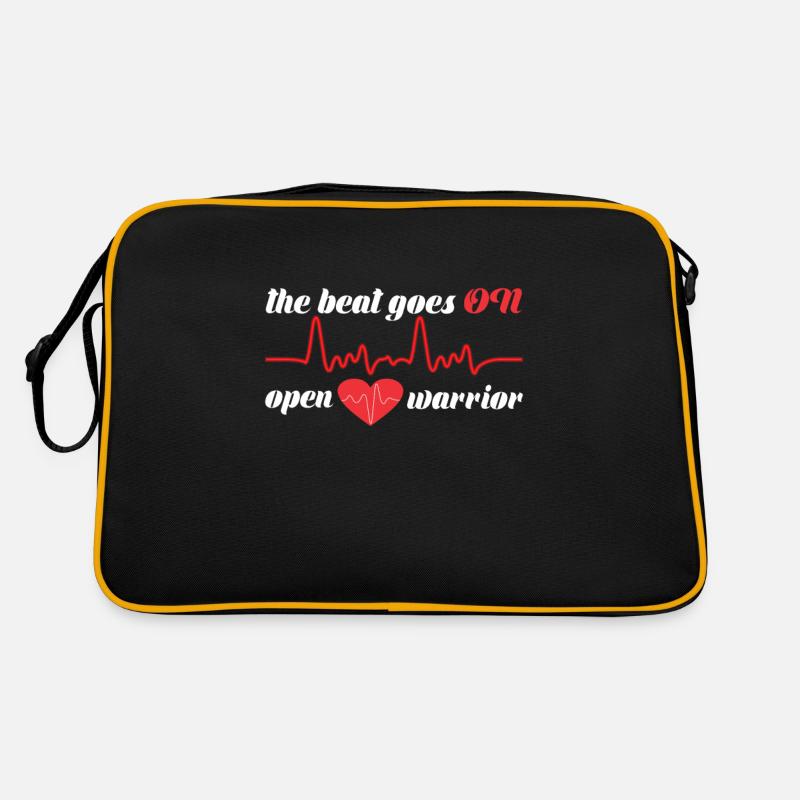 Bypass Genesung nach Operation am Herzen - Retro Tasche - Schwarz/Gold