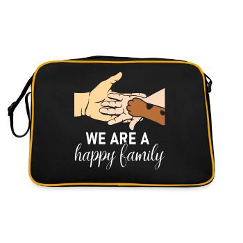 We are a happy family dog animal love - Retro Bag - black/gold - Back