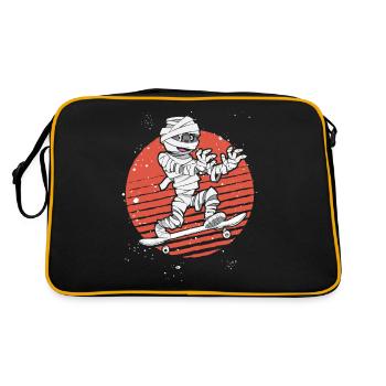 Funny mummy on the skateboard gift for skate - Retro Bag - black/gold - Back