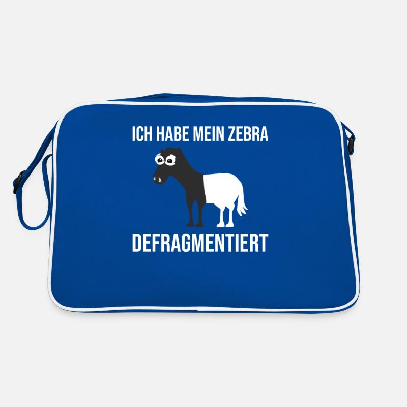 Zebra Defragmentiert Computer Programmierer Retro Tasche