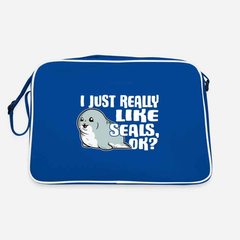 I Just Really Like Seals Ok Robbe Geschenkidee Retro Tasche