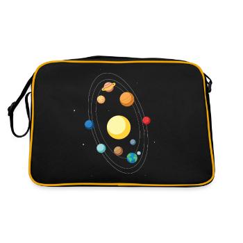 Solar System Classic Space Gift Idea - Retro Bag - black/gold - Back