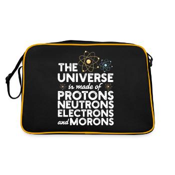 The Universe Is Made Of Protons Neutrons Gift - Retro Bag - black/gold - Back