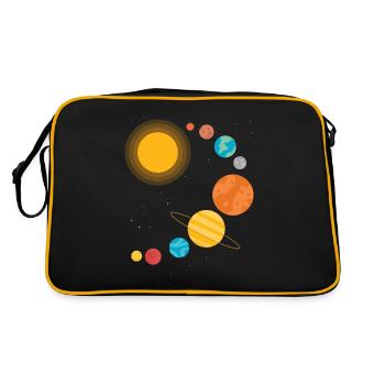 Solar System Classic Space Gift Idea - Retro Bag - black/gold - Back