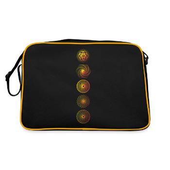 Orange Sacred Geometry Symbols - Retro Bag - black/gold - Back