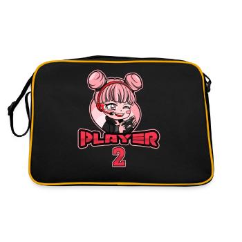 Matching Gamer Couple Player 1 Player 2 - Retro Bag - black/gold - Back