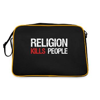 Atheist atheism agnostic gift saying - Retro Bag - black/gold - Back