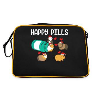 Cochon d'Inde drôle Happy Pills Pet - Sac Retro - noir/or - Dos
