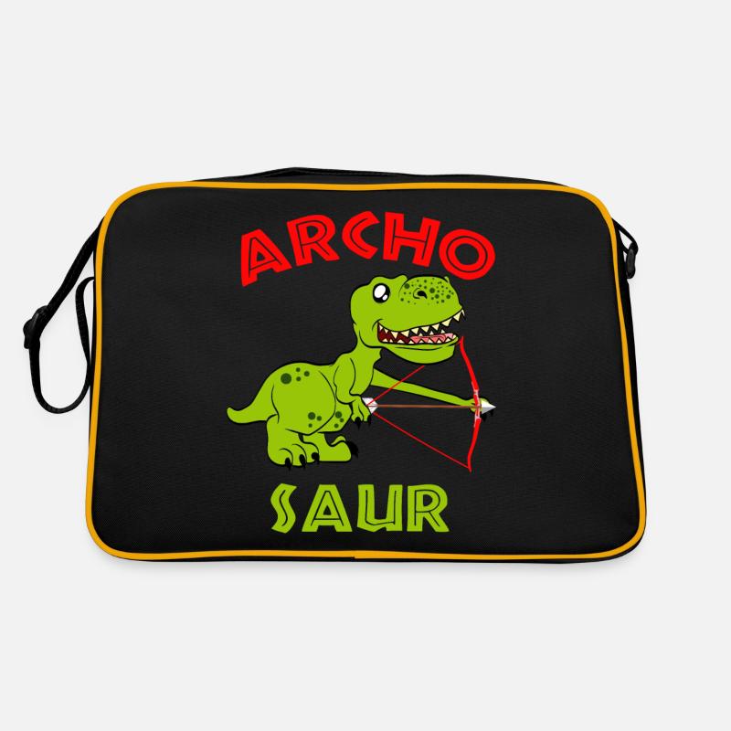 Archo Saurier Bogenschießen Bogenschützen Pfeil - Retro Tasche - Schwarz/Gold