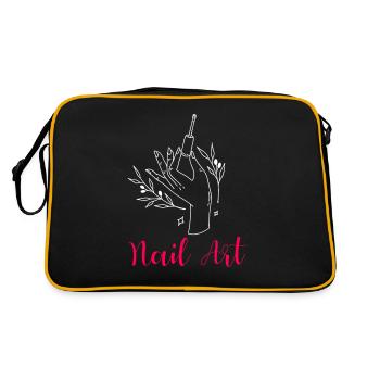 Nail Art Nail Designer cadeau pour les salons de manucure - Sac Retro - noir/or - Dos