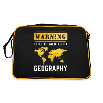 I Like To Talk About Geography Teacher Gift - Retro Tasche - Schwarz/Gold - Hinten
