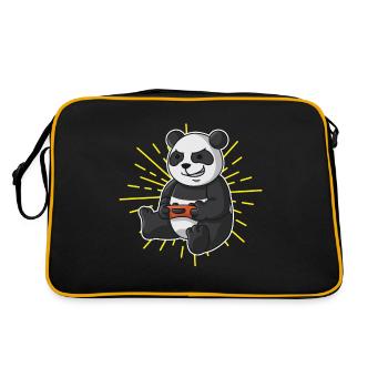 Gamer Panda Just one more round of gaming with suffering - Retro Bag - black/gold - Back