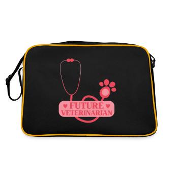 Future veterinarian veterinarian student child - Retro Bag - black/gold - Back