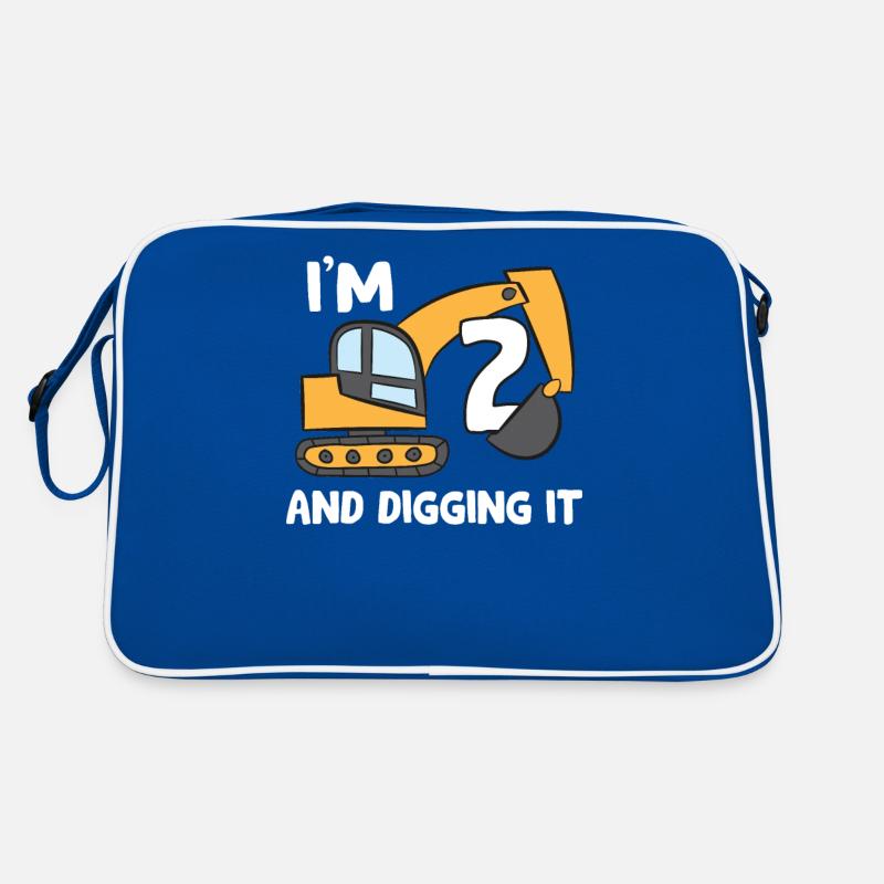 Ich bin 2 und Graben Es 2. Geburtstags Geschenk Retro Tasche