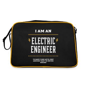 I Am An Electric Engineer - Electric Engineer Job - Retro Bag - black/gold - Back