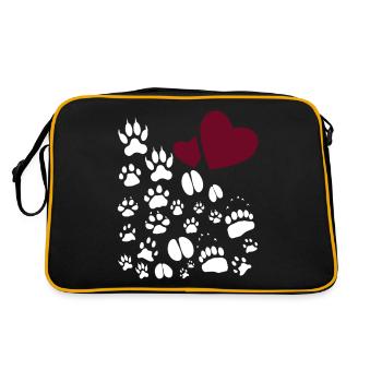 Animaux Amis, Vegan, Végétarien, Amour des animaux, - Sac Retro - noir/or - Dos