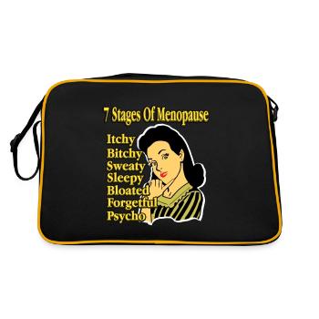 Die 7 Stufen der Menopause - Retro Tasche - Schwarz/Gold - Hinten