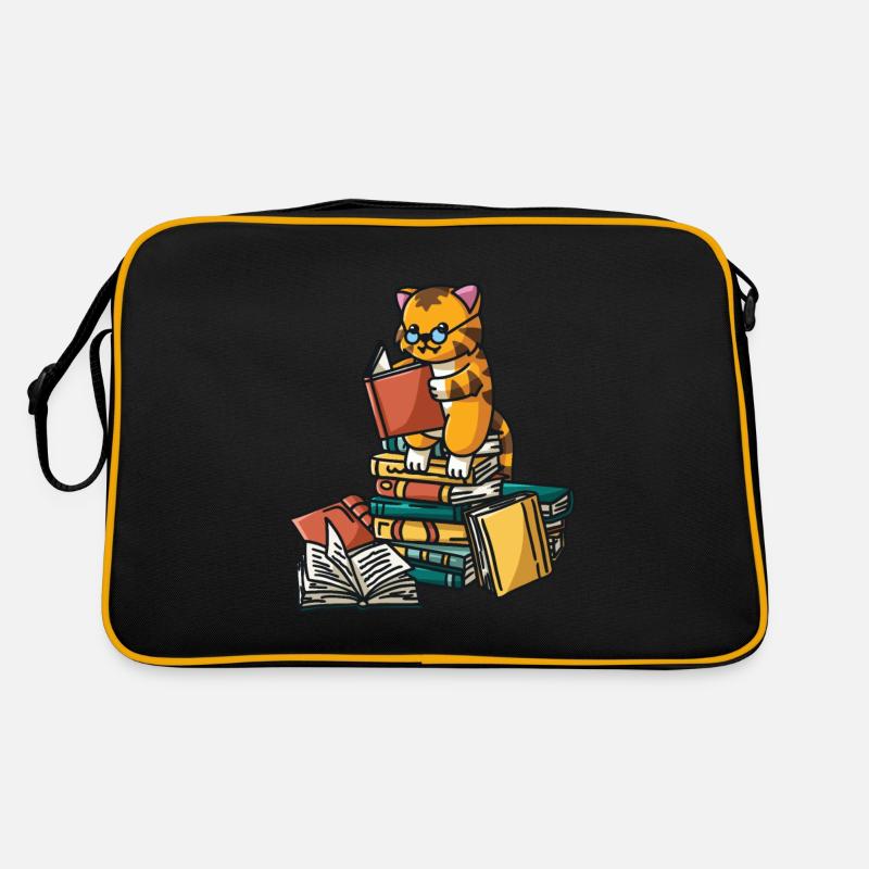 Chat lit rat de bibliothèque Lire mesdames - Sac Retro - noir/or
