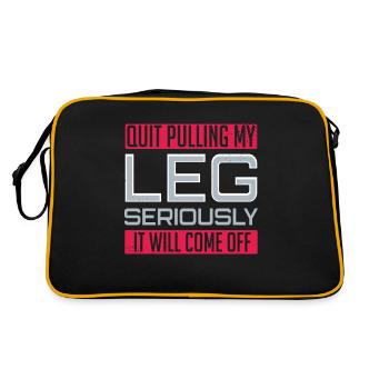 Leg Amputee Funny Amputated Saying Pulling Leg - Retro Bag - black/gold - Back