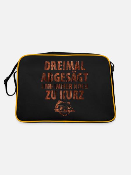 Dreimal abgesägt und immer noch zu kurz holz - Retro Tasche - Schwarz/Gold - Hinten