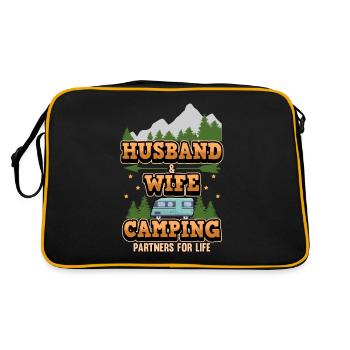 Camping mari femme disant camping cadeau - Sac Retro - noir/or - Dos