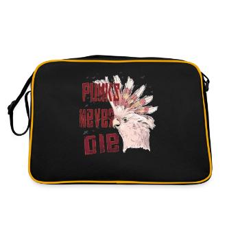 Parrot Cockatoo Punks Never Die Gift - Retro Bag - black/gold - Back