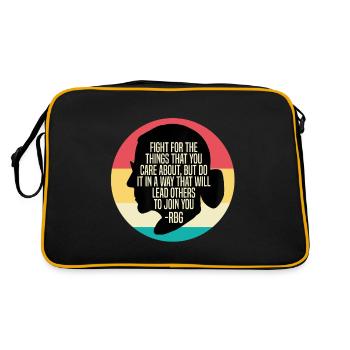RBG Féminisme féminin notoire Ruth Bader Ginsbu - Sac Retro - noir/or - Dos
