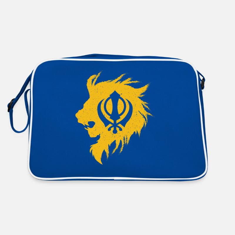 Khanda Löwe Kaur - Punjabi - Sikhismus Sikh Geschenk Retro Tasche