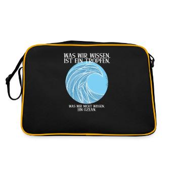 Was wir wissen, ist ein Tropfen. - Retro Tasche - Schwarz/Gold - Hinten