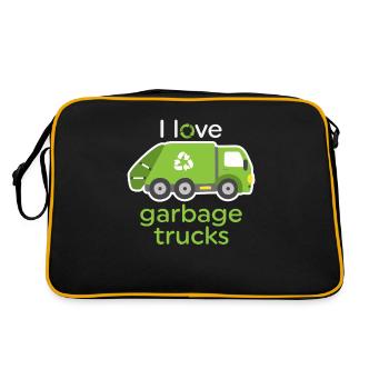 Funny I Love Garbage Trucks Venin - Sac Retro - noir/or - Dos