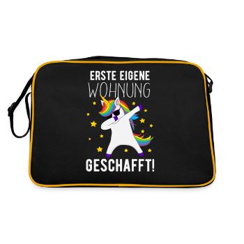 Einzug eigene Wohnung Damen Einweihungsgeschenk - Retro Tasche - Schwarz/Gold - Hinten