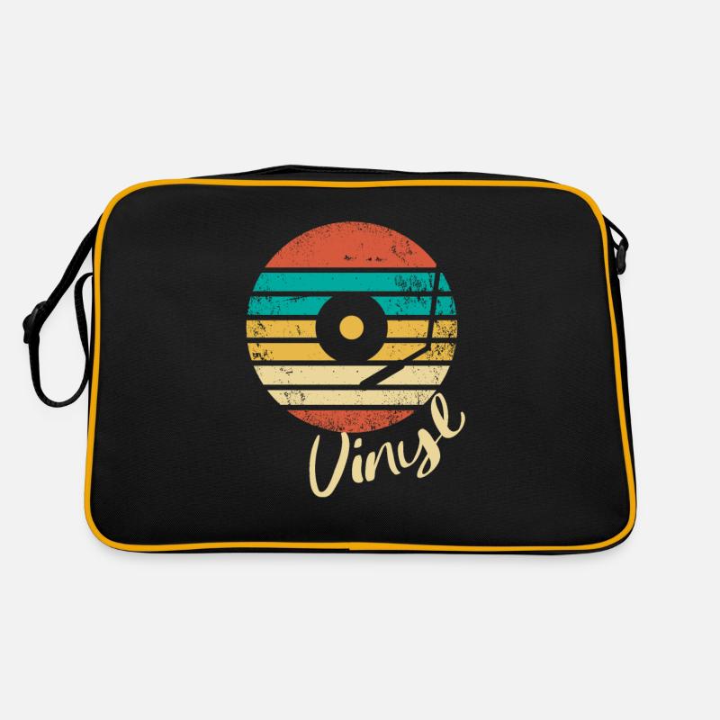 Disque vinyle - Sac Retro - noir/or