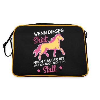 Wenn dieses noch sauber ist war nicht im Stall - Retro Tasche - Schwarz/Gold - Hinten