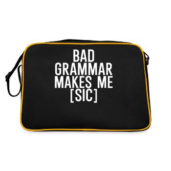 Bad grammar makes me sic - Retro Tasche - Schwarz/Gold - Hinten