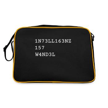 Intelligenz W4ND3L Wissenschaftler Student LEET - Retro Tasche - Schwarz/Gold - Hinten