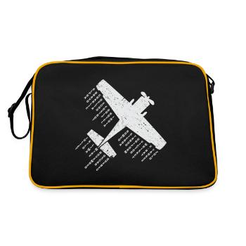 Airplane Pilot Phonetic Alphabet Gift - Retro Bag - black/gold - Back