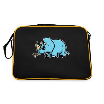 Triceratops dino dinosaur - Retro Bag - black/gold - Back