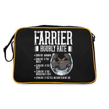Farrier Horseshoes Blacksmith Hoof Tools Hooves - Retro Bag - black/gold - Back