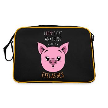 Je ne mange rien qui a des cils Vegan Love pour les animaux - Sac Retro - noir/or - Dos