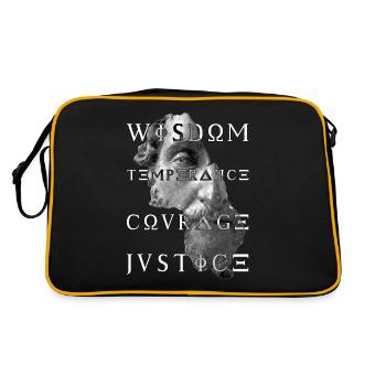 Vertus blanches du stoïcisme Sagesse Courage Justice - Sac Retro - noir/or - Dos