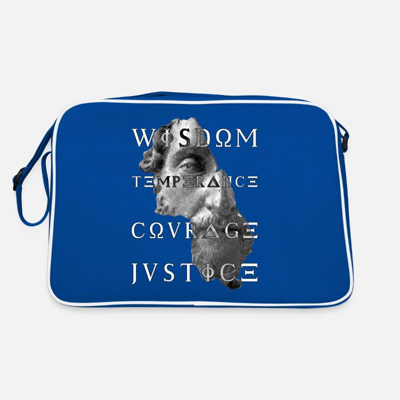 Vertus blanches du stoïcisme Sagesse Courage Justice Sac Retro